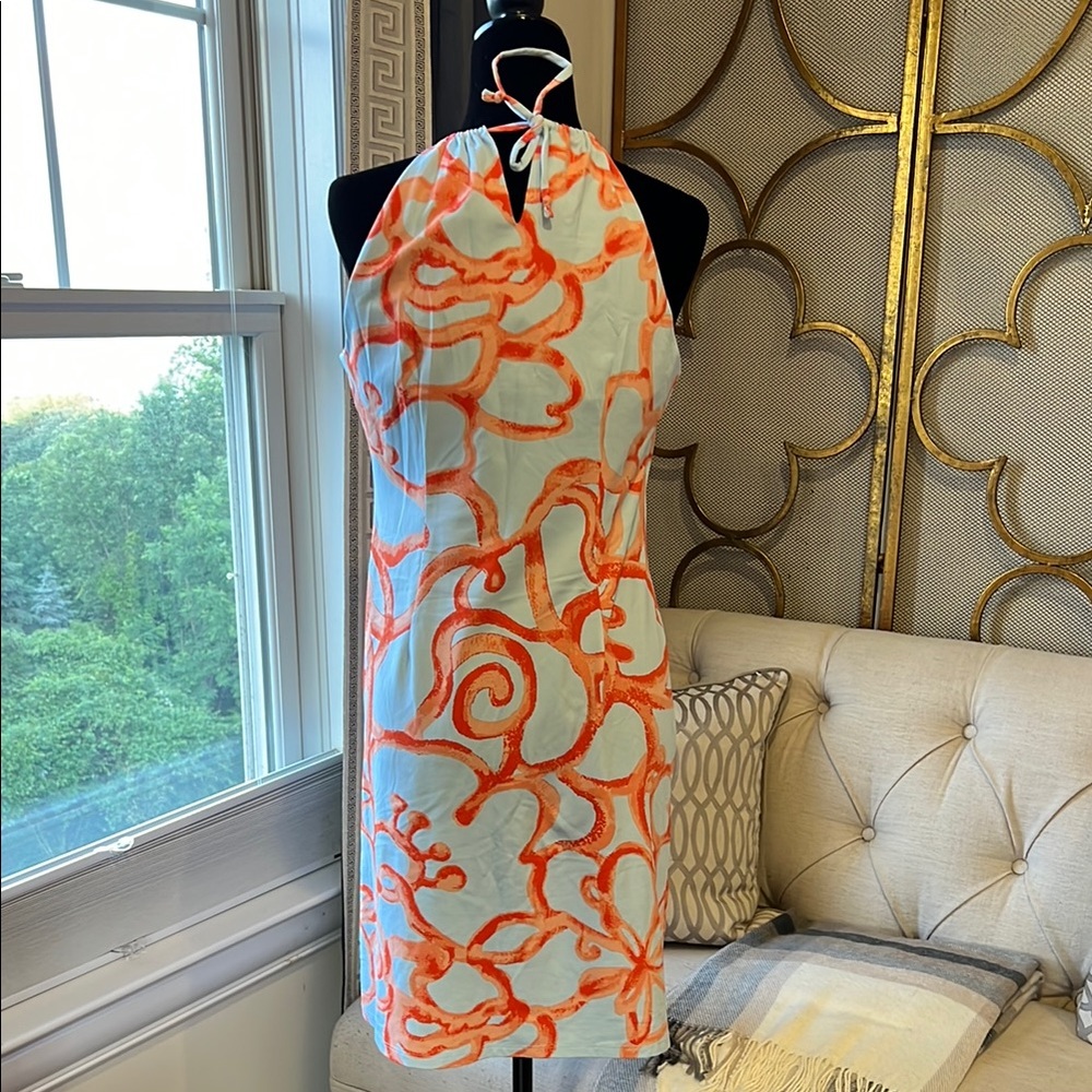 J. McLaughlin Orange Sheath Halter Mini Dress - Picture 3 of 3
